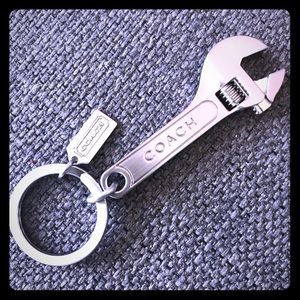 COACH Wrench Keychain Tool Silver RARE